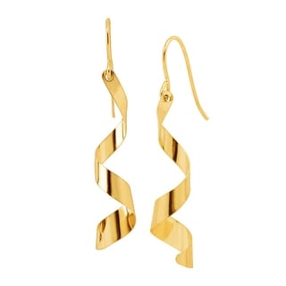 Eternity Gold Spiral Mirror Drop Earrings in 10K Gold