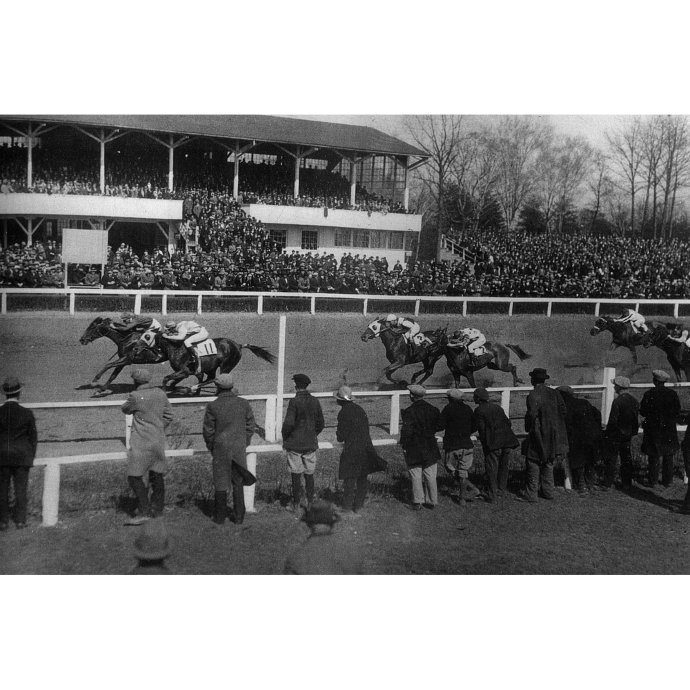 Bowie Race Track Black and White Gallery Wrapped Canvas