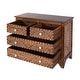 preview thumbnail 2 of 5, Rashmi 40 in. W Rectangular Teak & Bone In-Lay 4 Drawer Accent Chest