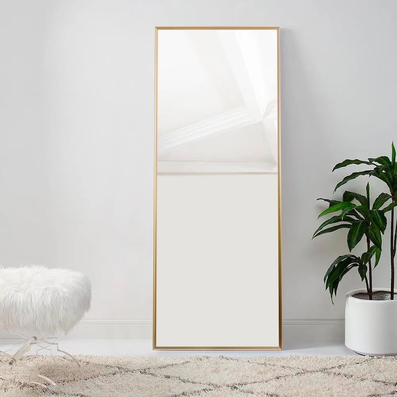 Modern Aluminum Alloy Thin Framed Full Length Floor Mirror