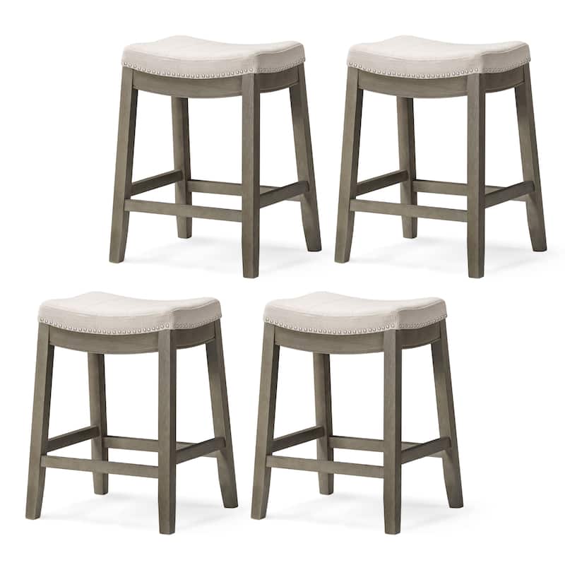Maven Lane 26" Sophia Backless Counter Height Kitchen Stool - Set of 4 - Aged Grey