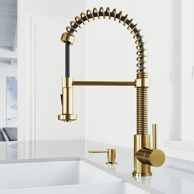 VIGO Edison 19" H Single Handle Pull-Down Sprayer Kitchen Faucet