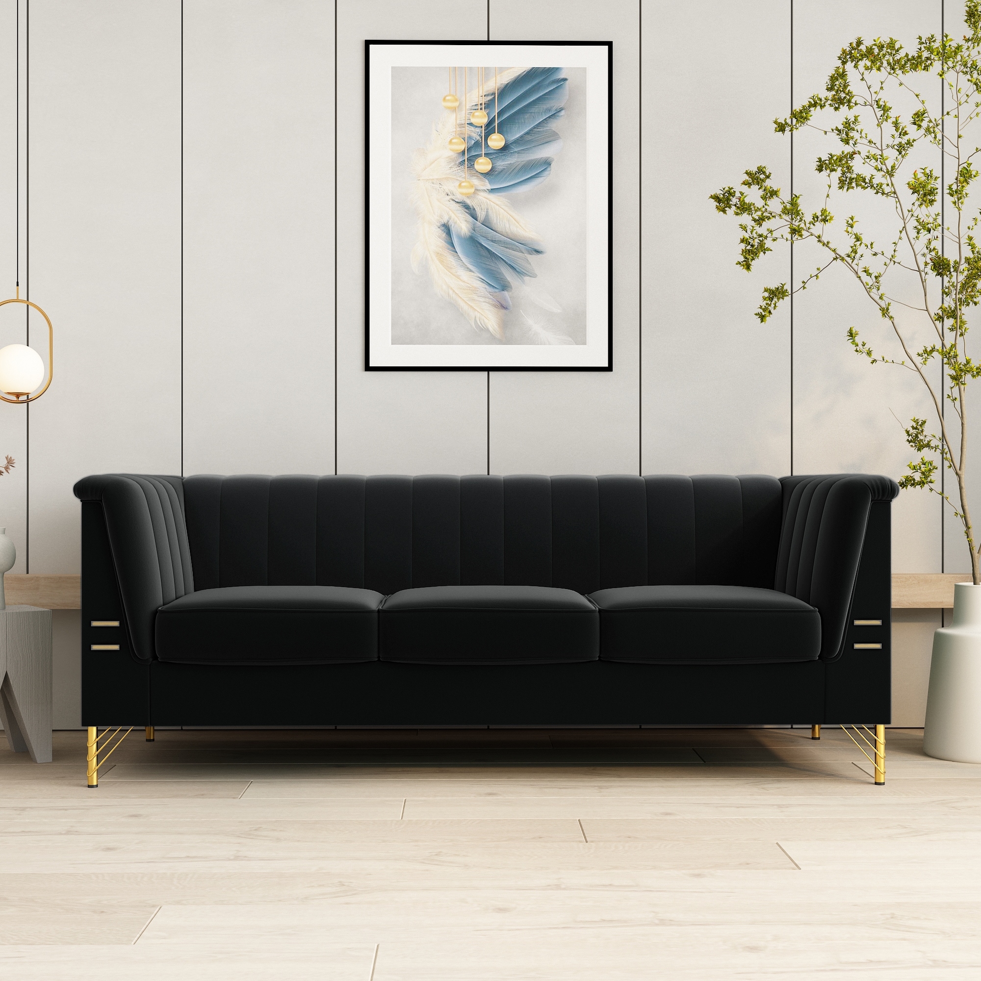 Modern Standard Design Removable Sofa with Pocket Spring and Manufactured Wood Metal Legs Suitable for Home Living Room