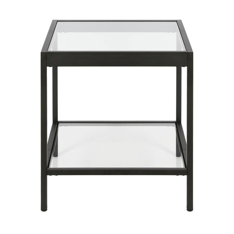 Alexis Modern Metal and Glass Square Side Table