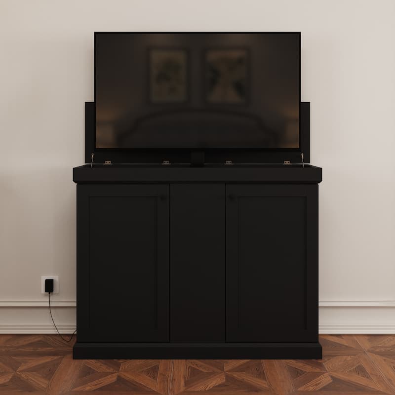 Motorized TV Lift Cabinet for TVs up to 50 Inch, Pop Up TV Lift Console with Remote Control, Hidden TV Cabinet Stand