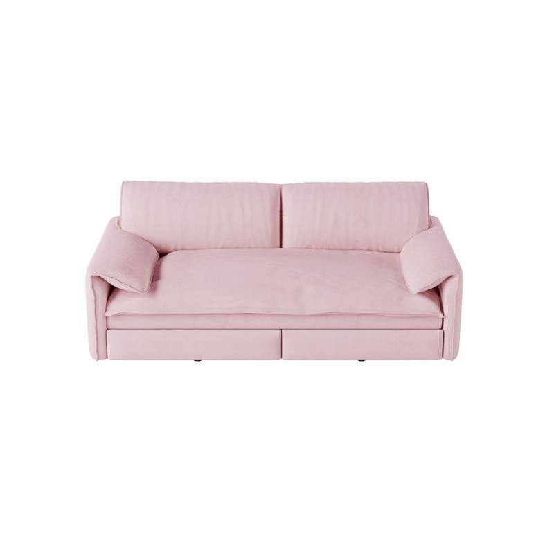 66" Queen Pull Out Sofa Bed, 3-in-1 Convertible Sleeper Sofa with Side Storage