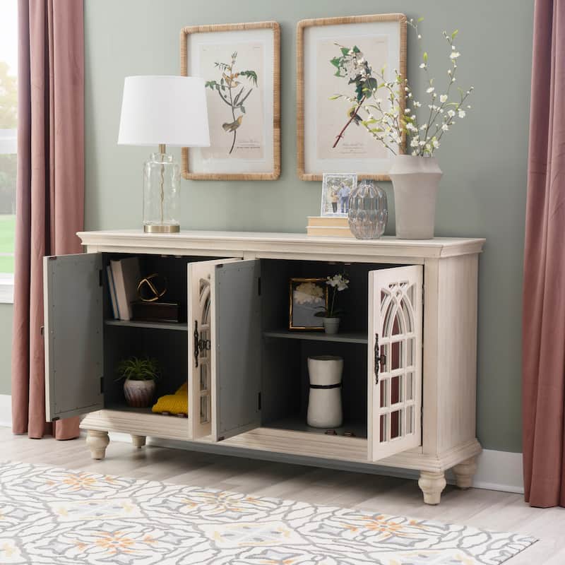 Berkshire 4 Door Mirrored Credenza Cream
