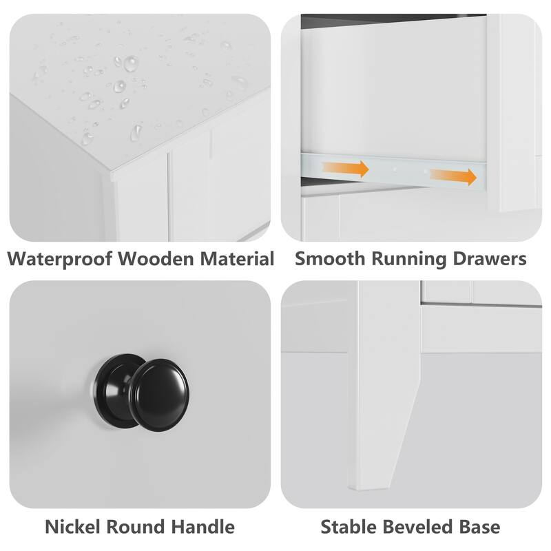 5/6 Drawer Dresser for Bedroom, Dresser with Deep Drawers & Metal Knobs, Modern Wooden Chests of Drawers