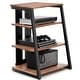 preview thumbnail 1 of 25, FITUEYES 4-Tier Wooden AV Component Media Stand Stereo Cabinet Walnut
