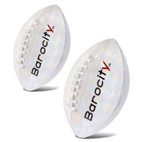 slide 2 of 7, Barocity Footballs for Kids - 2 Premium Balls White Size 3 and Size 6