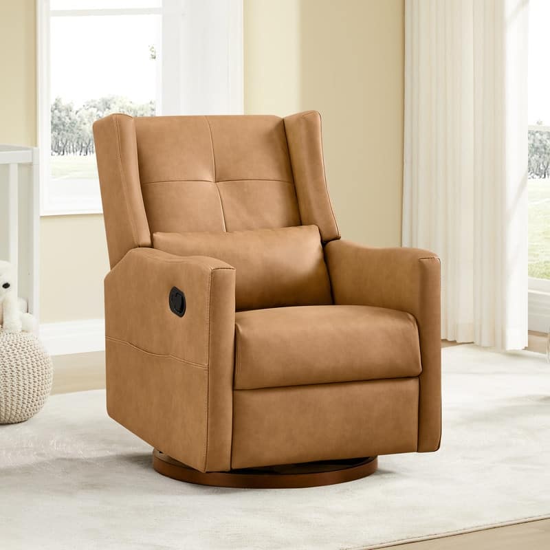Spruce & Spring Lincoln Manual Swivel Glider Recliner with Lumbar Pillow