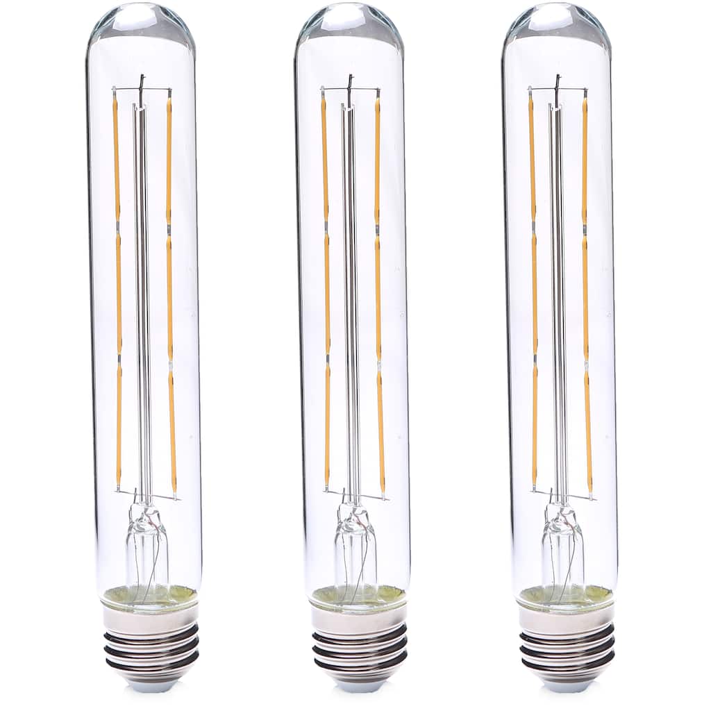Artiva 10W, Dimmable T10 LED Light Bulb E26 Tubular, 3000K (Set of 3) - CLEAR