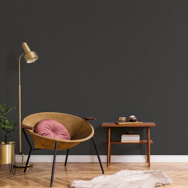 Galerie Wallcoverings TexStyle Collection Greek Key Non-woven Metallic Wallpaper Roll