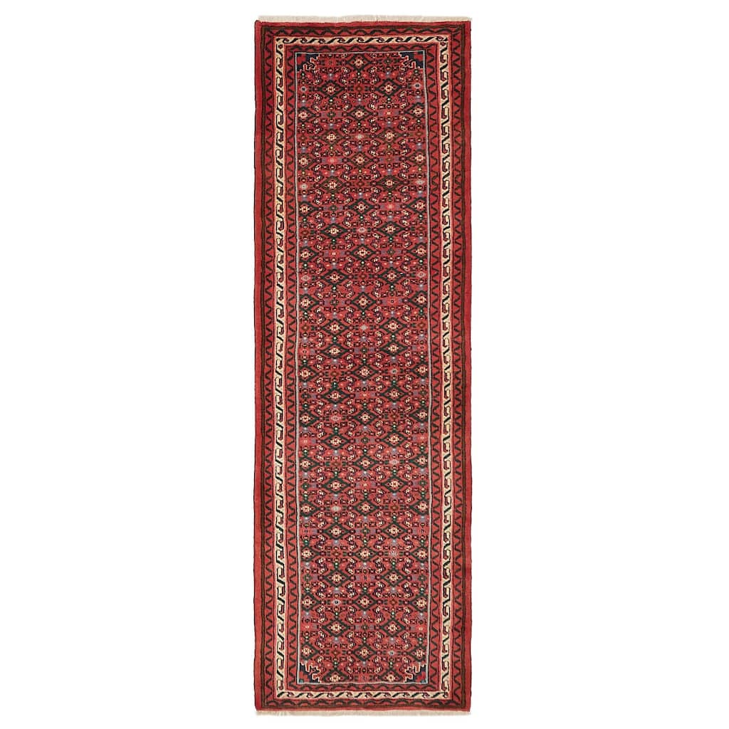 ECARPETGALLERY Hand-knotted Andelz Red Wool Rug - 2'9 x 9'3