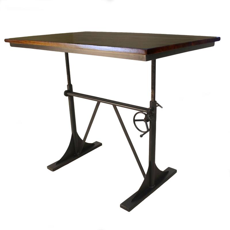 Rustic Style Height Adjustable Desk - 48" - Brown and Black