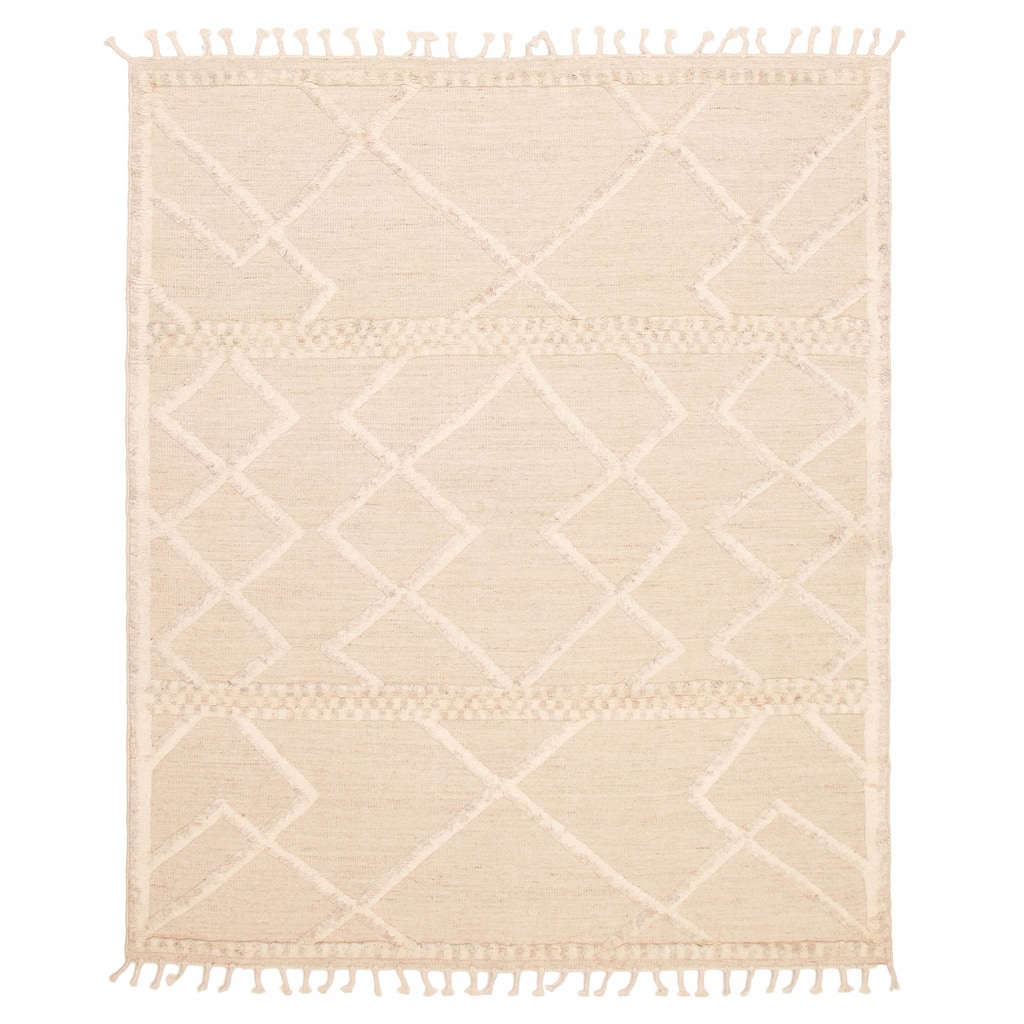 ECARPETGALLERY Hand-knotted Tangier Cream Wool Rug - 8'2 x 10'0