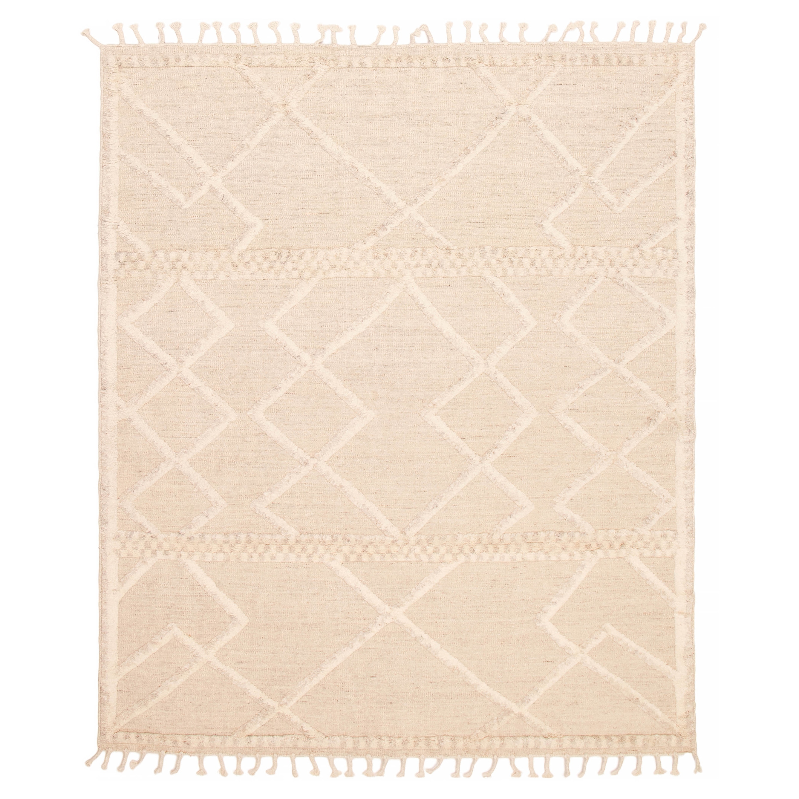 ECARPETGALLERY Hand-knotted Tangier Cream Wool Rug - 8'2 x 10'0