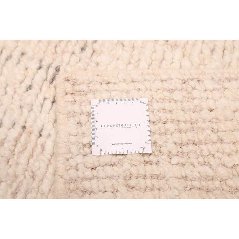 ECARPETGALLERY Hand-knotted Looma Cream Wool Rug - 7'10 x 9'10