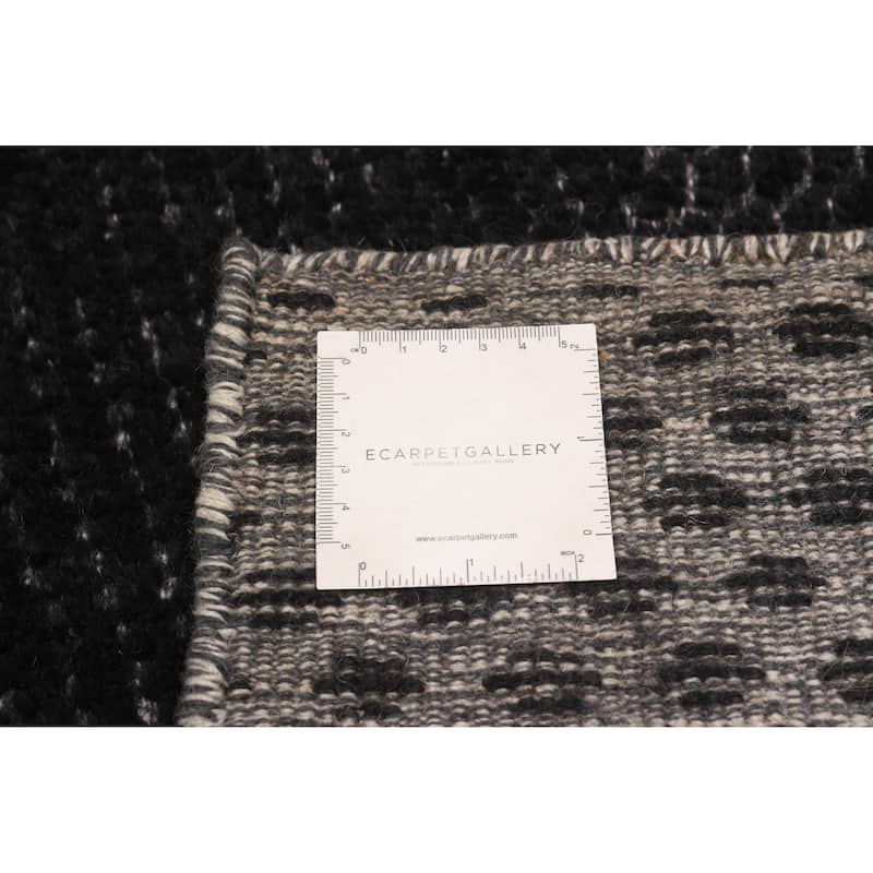 ECARPETGALLERY Hand-knotted Tangier Black Wool Rug - 8'2 x 11'1