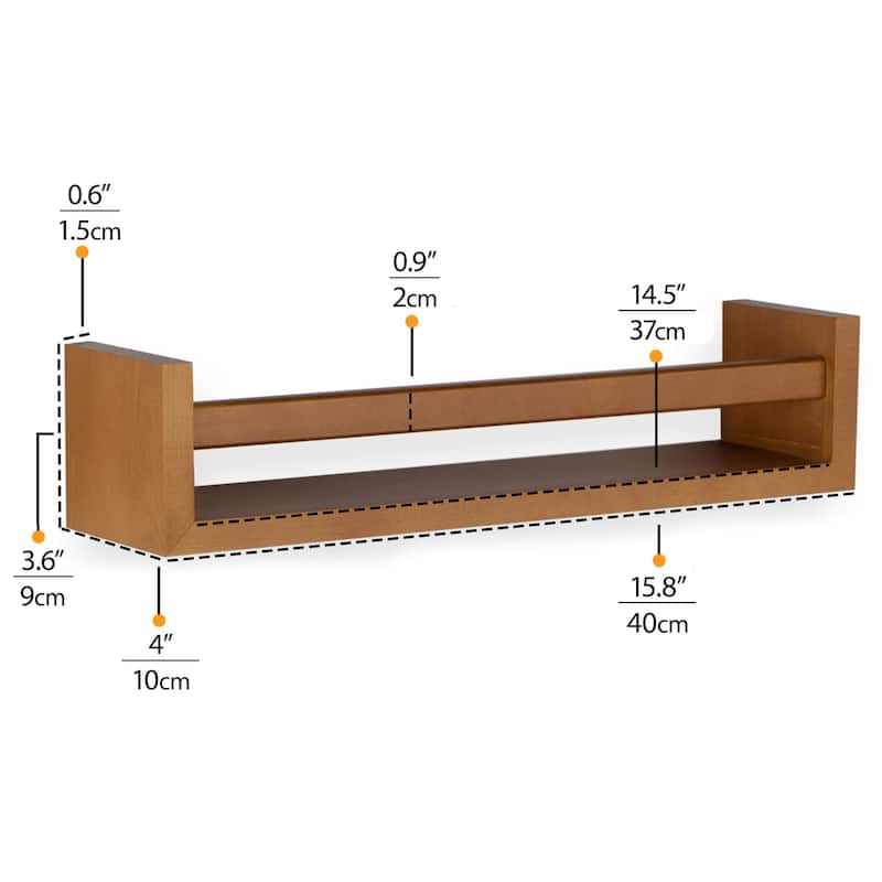 Wallniture Utah Wood Wall Shelves for Book and Toy Storage (Set of 2)