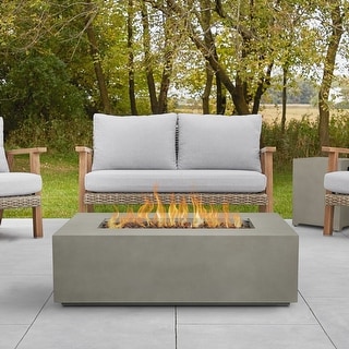 Aegean 42" Rectangle LP Fire Table in Mist Gray by Real Flame