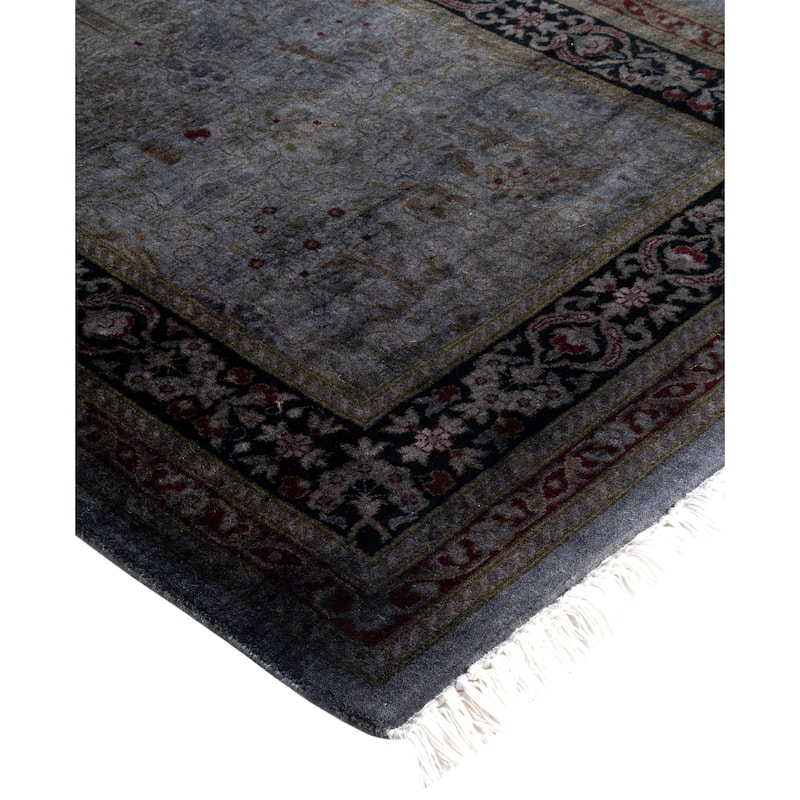 Overdyed One-of-a-Kind Hand-Knotted Area Rug - Gray - 2' 7" x 11' 6"