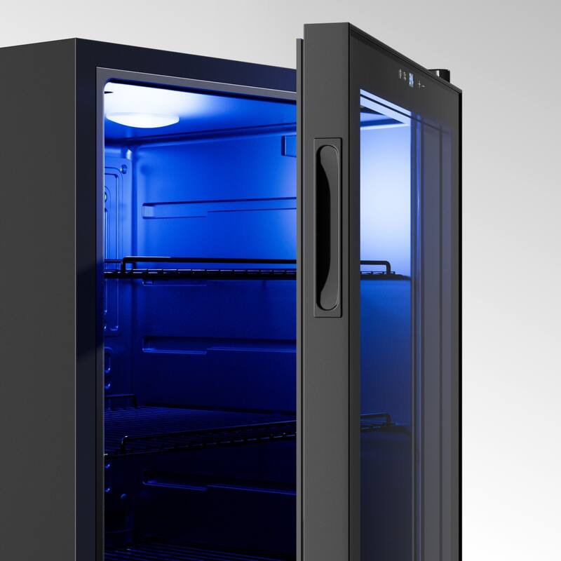 Yeego 4.6 Cu.Ft Beverage Refrigerator, Built-in or Freestanding Cooler with Glass Door, LED Light, Quiet Compressor