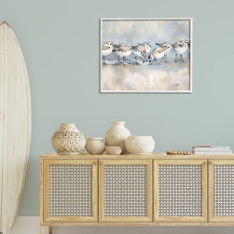 Stupell Sandpiper Birds Mirage Framed Giclee Art Design By Ramona Murdock