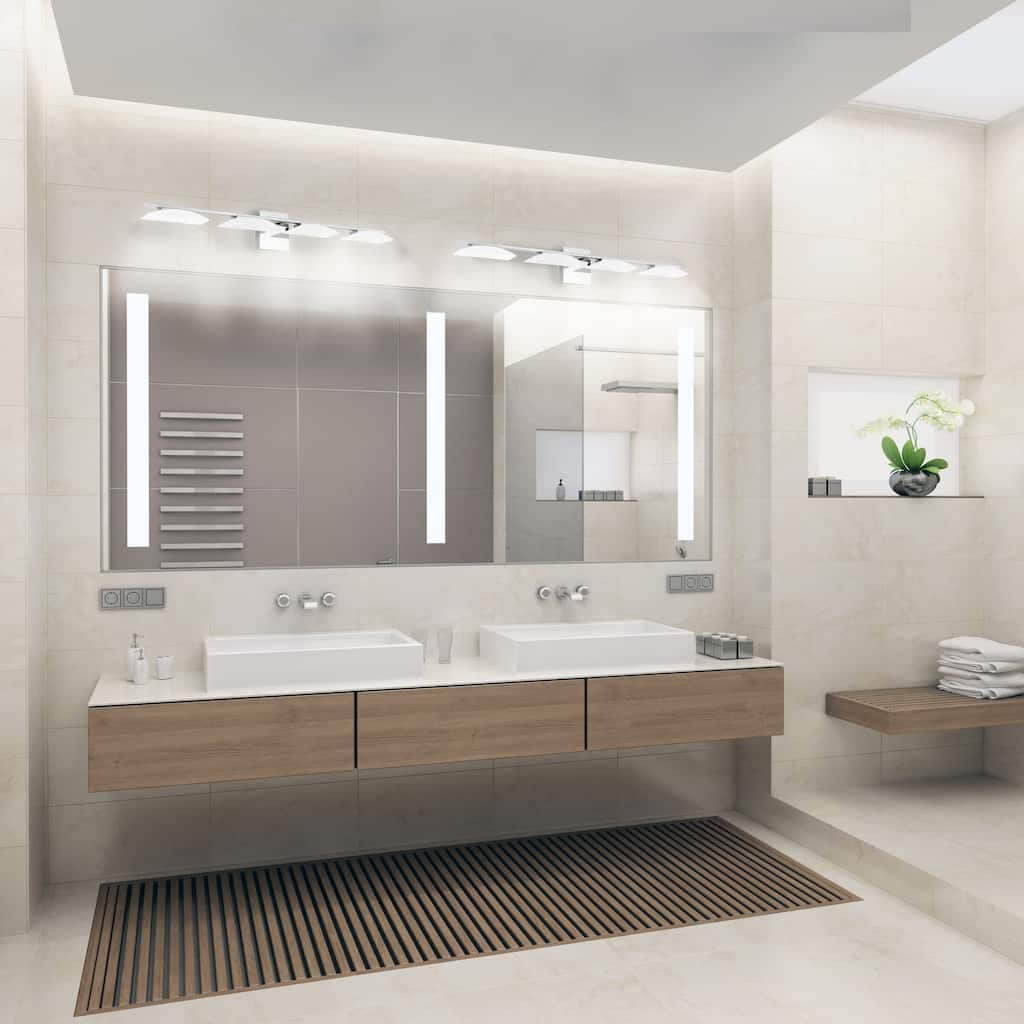 Eglo Metrass 3 LED Vanity Light w/ Chrome Finish & Satin Plastic Shade