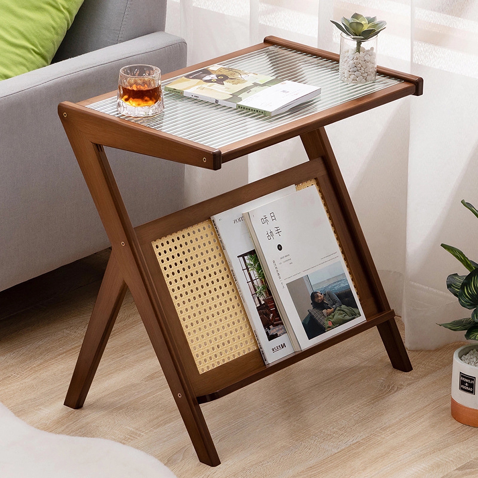 Rattan Small Coffee Table with Storage