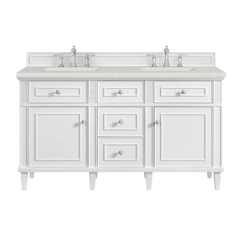 James Martin Vanities 424-V60D-3LDL Lorelai 60" Double Basin Wood - Bright White - Painted