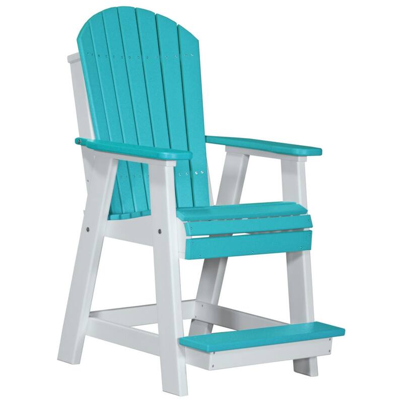 Poly Lumber Adirondack Balcony Chair - Aruba Blue & White