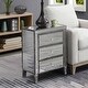 preview thumbnail 6 of 15, Silver Orchid Olivia 3-drawer Mirrored End Table