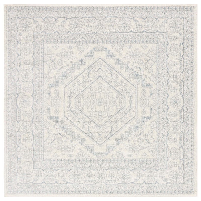 SAFAVIEH Adirondack Sian Rustic Oriental Medallion Rug - 6' Square - Ivory/Slate