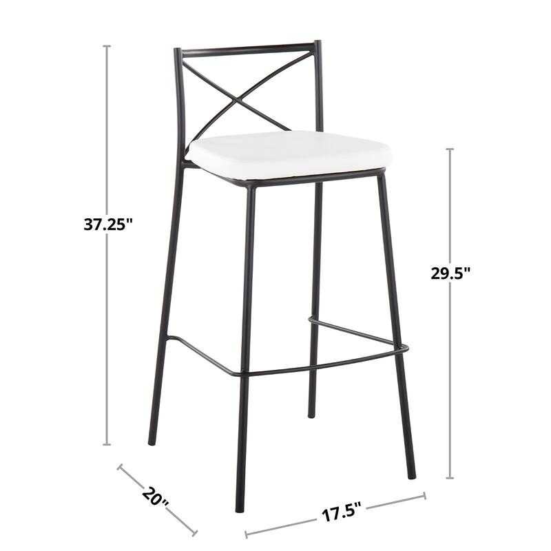 Silver Orchid Modern Charlotte 30" Fixed-Height Bar Stool - Set of 2
