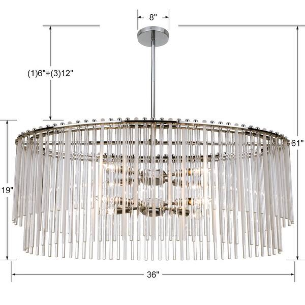 Bleecker 8 Light Polished Chrome Chandelier - 36'' W x 16'' H