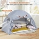 preview thumbnail 11 of 28, Gymax Twin Full Size Bed Tent w/2 Windows Flags for Boys & Girls Aged