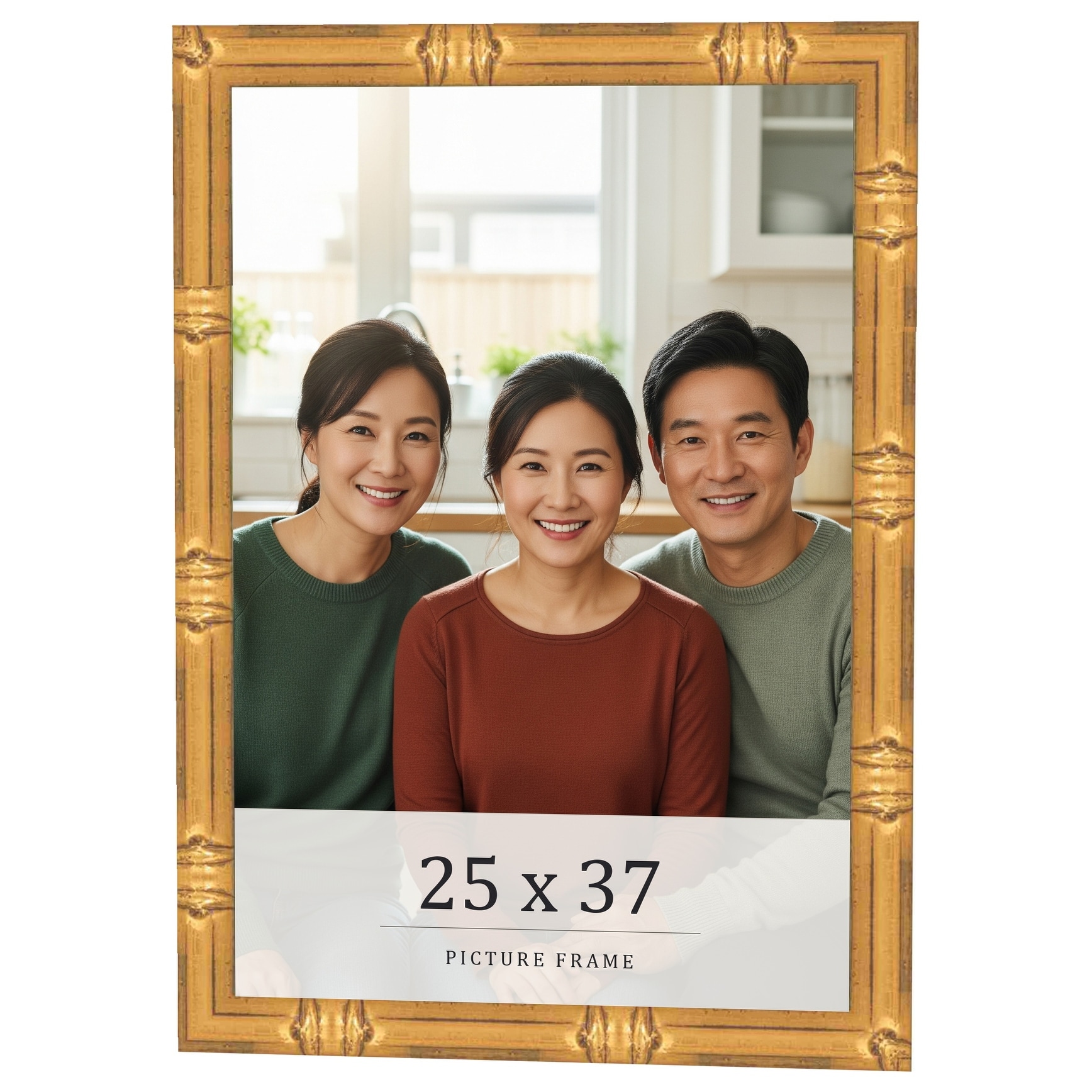 25x37 Frame Gold Bamboo Solid Wood Picture Frame | 1 Inch Moulding