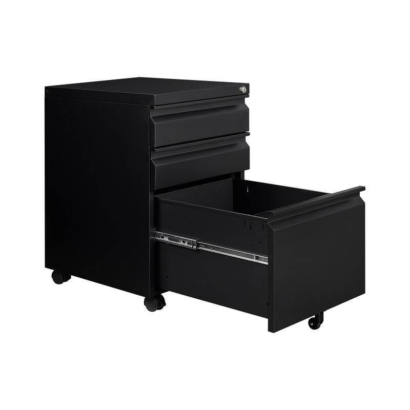 3-Drawer Steel Locking Rolling File Cabinet