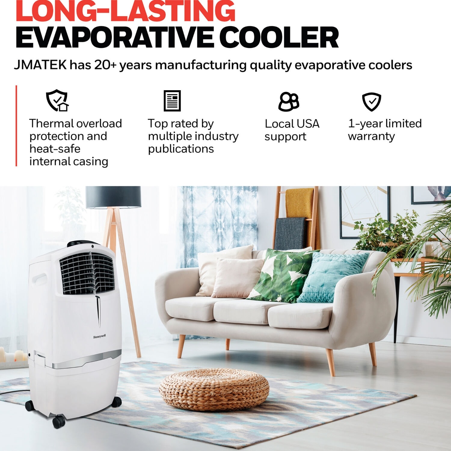 Honeywell 525 cfm indoor outdoor portable evaporative cooler new arrivals