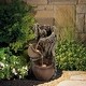 preview thumbnail 4 of 7, Brown Resin Tree Farmhouse Pots Outdoor Water Fountain with Lights