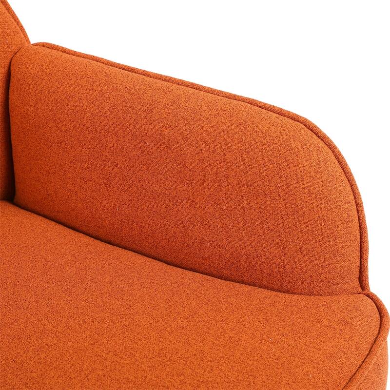 Modern Mid Century Chair Linen Sherpa Armchair