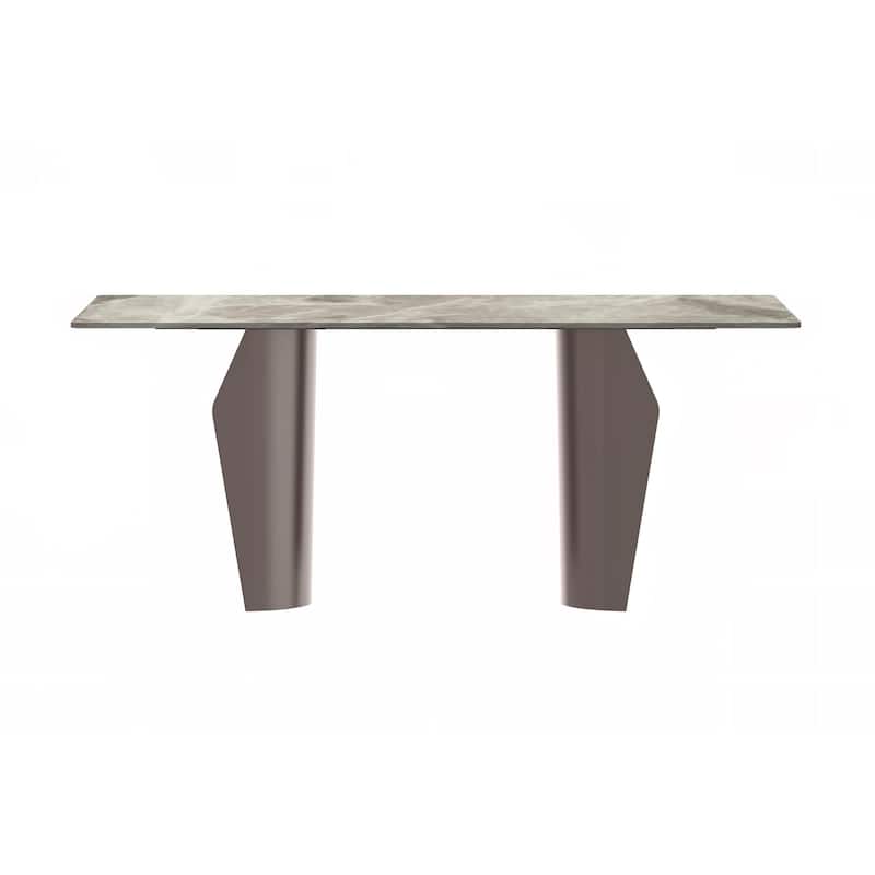 Zelan Rectangular Dining Table with Sintered Stone/Glass Top