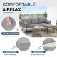 preview thumbnail 36 of 52, EROMMY 3-Piece Patio Conversation Set with Glass Table & 2 Armchairs, Seat Cushions
