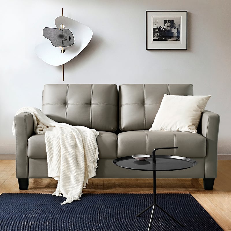 Ainfox 57.50'' Faux Leather Loveseat