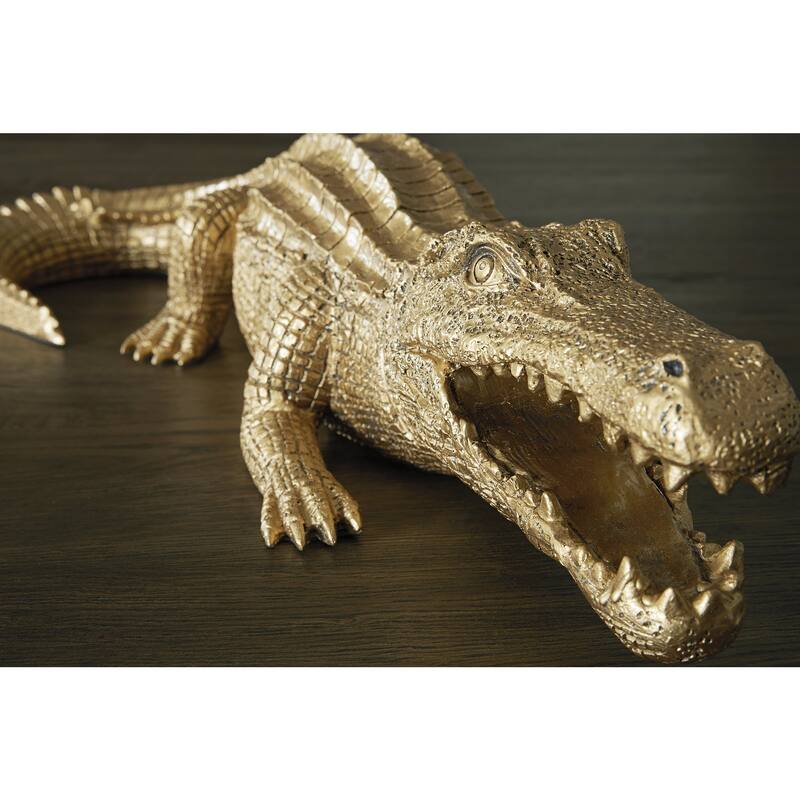 Signature Design by Ashley Lauretman Antique Gold Finish Sculpture - 22.88" W x 10.5" D x 6" H