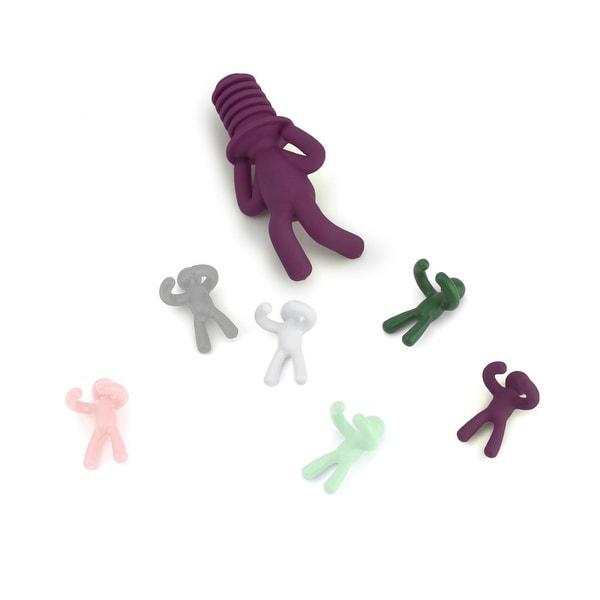 Umbra 480320 Set of 7 Drinking Buddy Rubber Wine Topper and Charm Set by Alan Wisniewski Multi Colored
