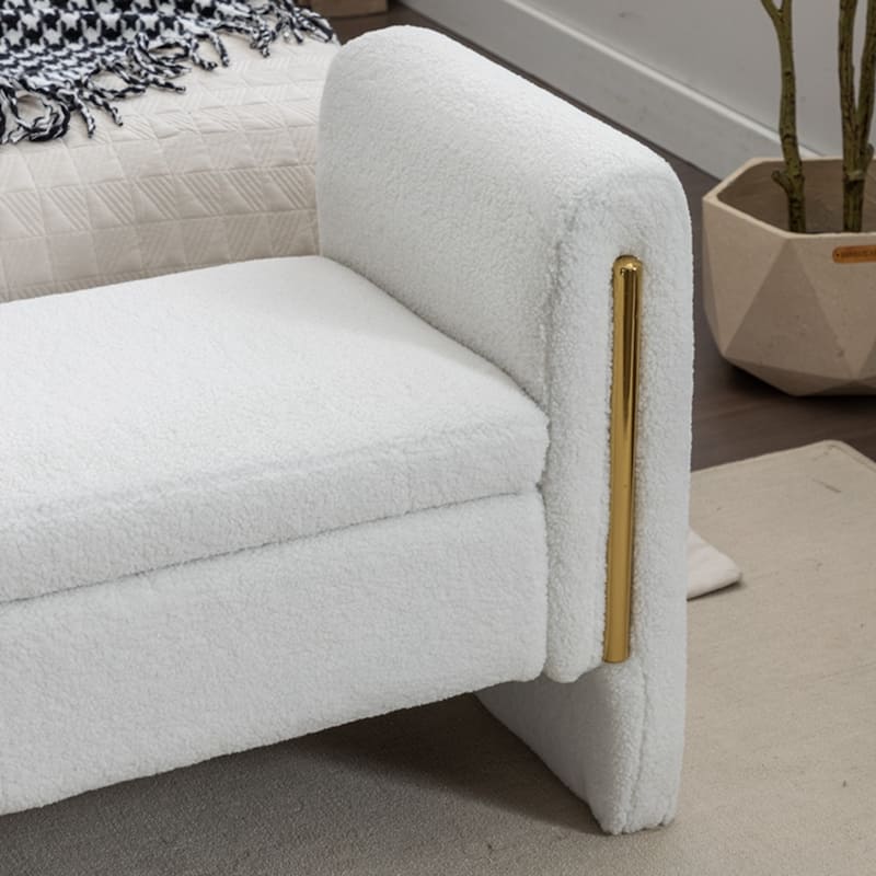 Storage Bench Bedroom Bench With Gold Metal Trim Strip