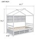 preview thumbnail 26 of 32, House Bed with Shelves,Roof Frame and Under Bed Storage Unit,Twin/Full Size
