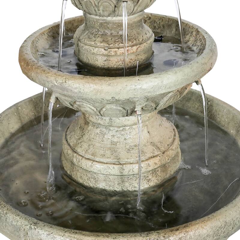 42.5" H Traditional Outdoor Water Fountain with Pineapple Finial